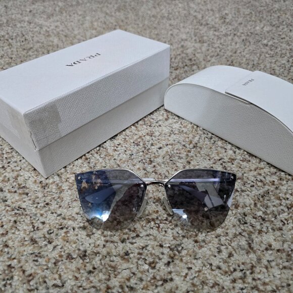 Prada SPR68T Cat Eye Sunglasses - Silver - Picture 1 of 3